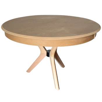 Ham MDF 120’lik X Ayaklı Açılır Yuvarlak Masa